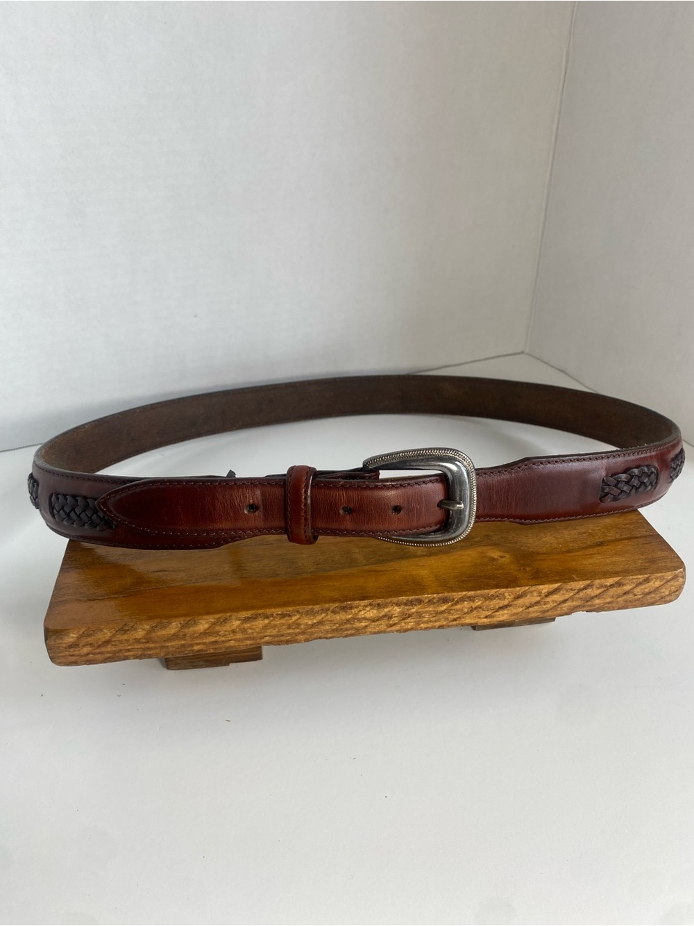 Brighton Brown Leather Belt with Silver Buckle